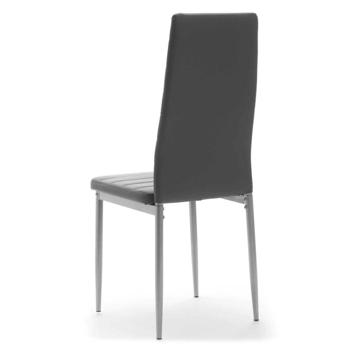 Zestaw 6 szt krzesło FADO szare ekoskóra tapicerowane do jadalni lub salonu nr. 6