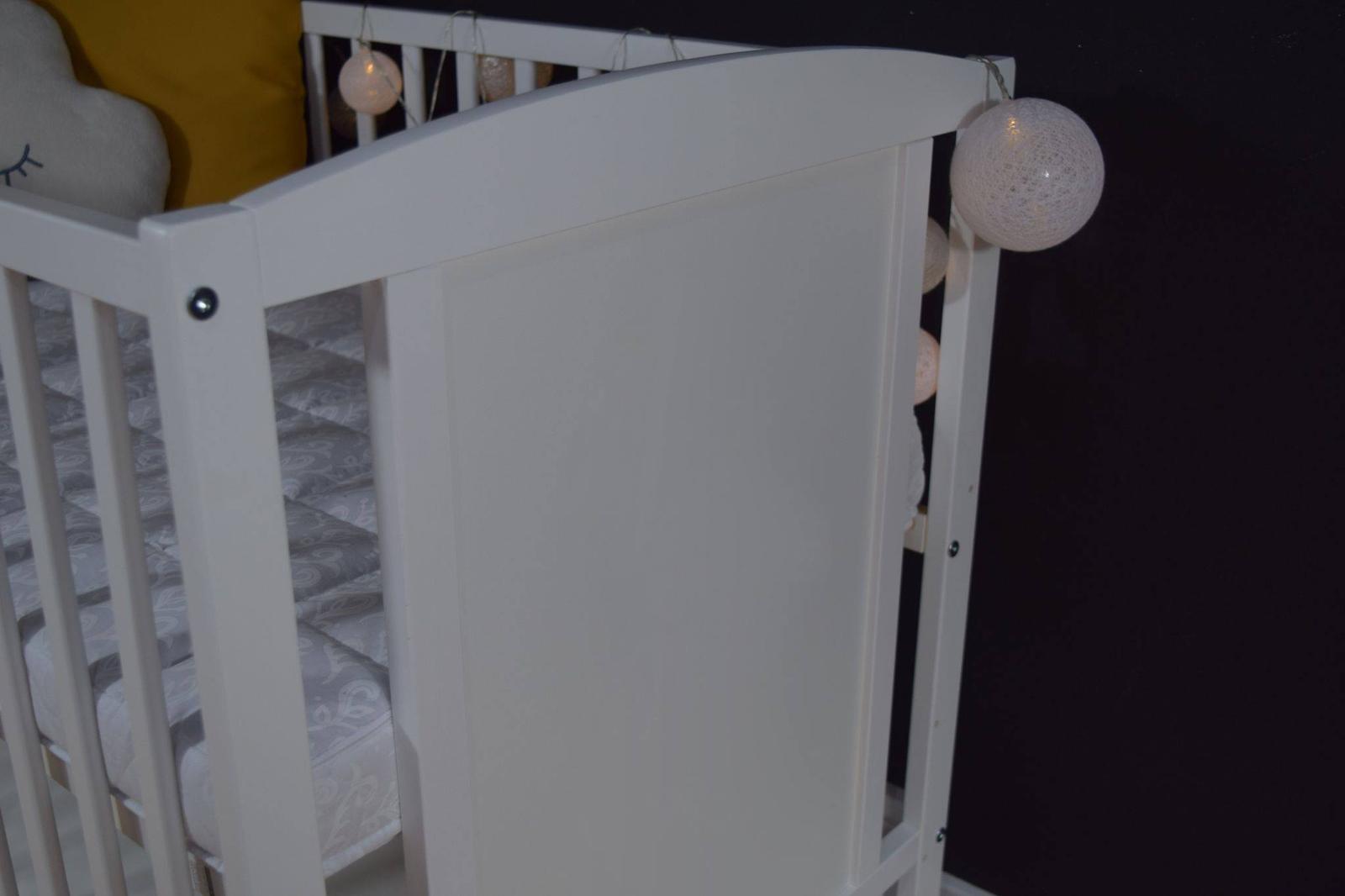 Łóżeczko 120x60 cm białe wyjmowane szczebelki dla niemowląt 4 Full Screen