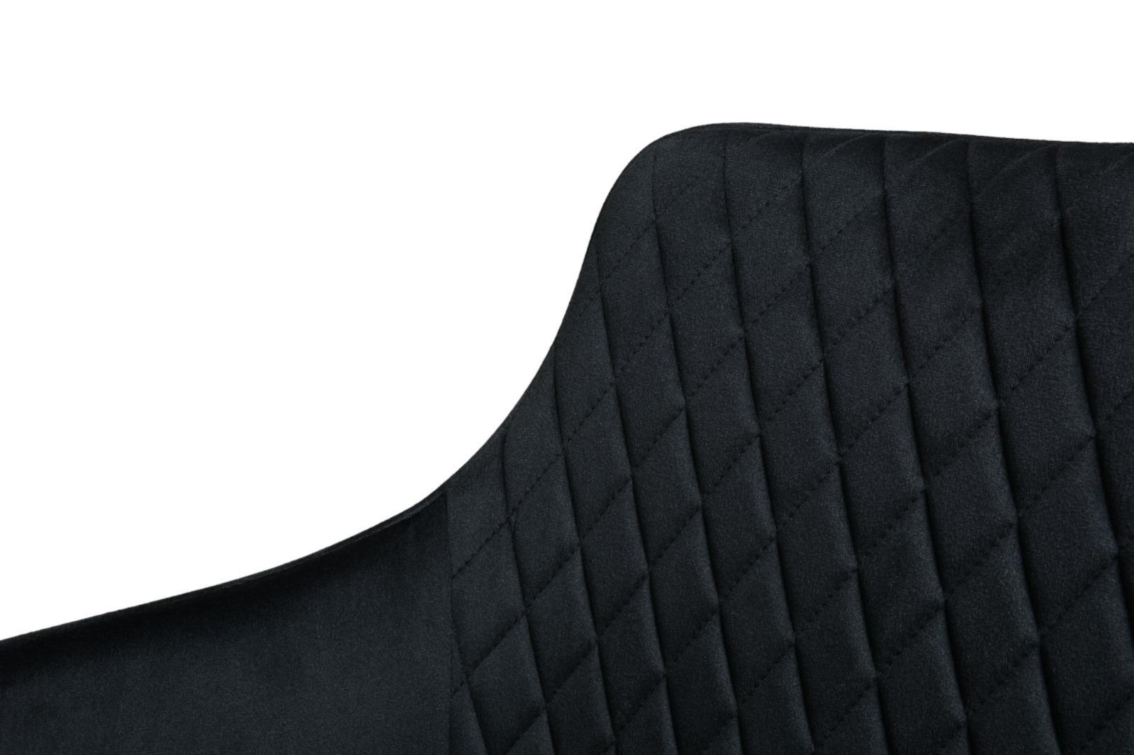 Fotel Lizbona krzesło 57,5x84,5x59 cm welur czarny metalowe nogi czarne do salonu nr. 3