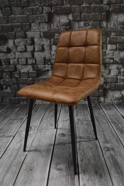 Zestaw krzeseł DEVER TAUPE 43x88x55 cm krzesło do jadalni salonu brązowy czarne nogi nr. 8