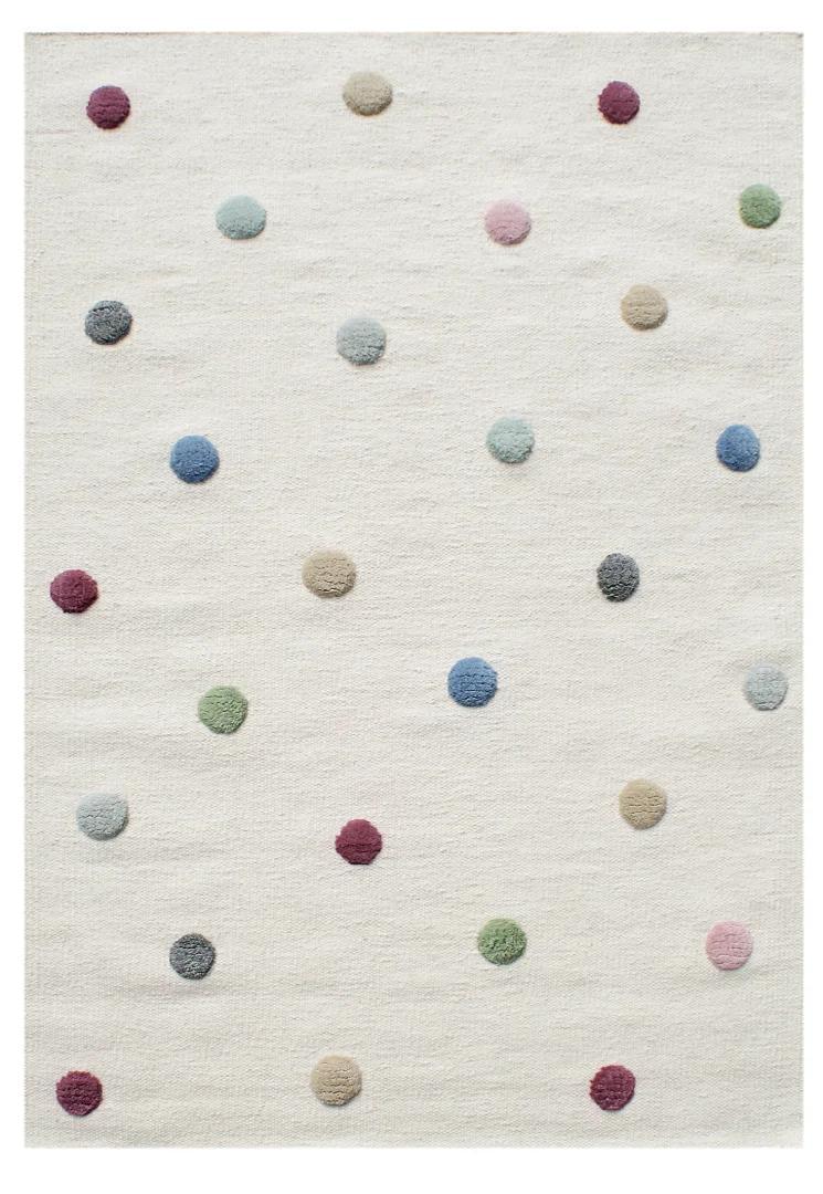 Dywan dziecięcy Cream Crazy Dots 100x160 cm do pokoju dziecięcego kremowy w kropki nr. 1