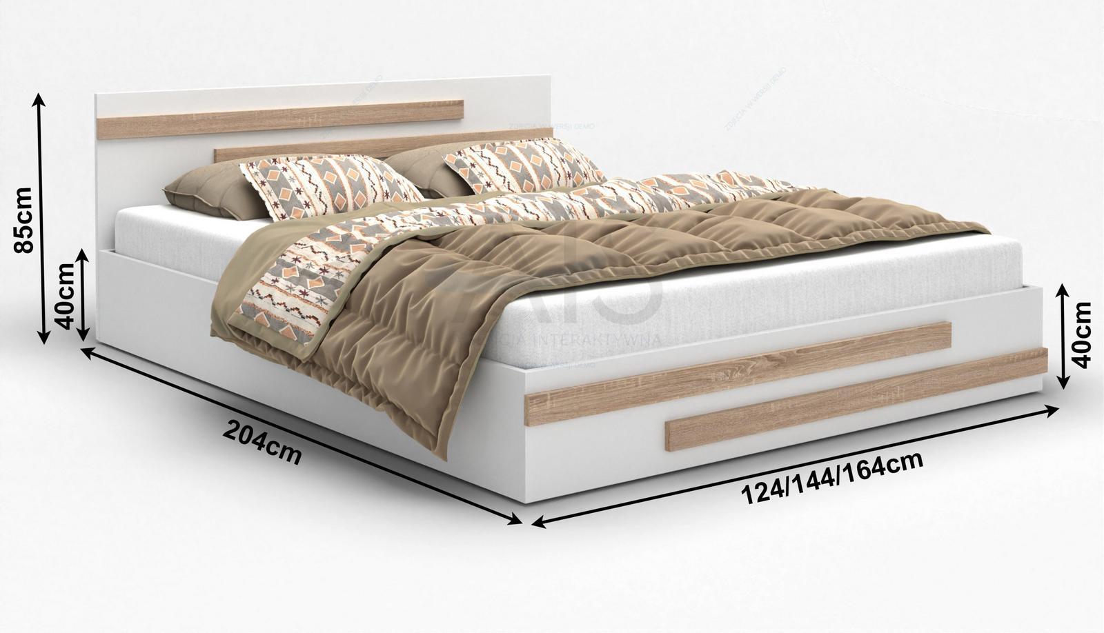 Łóżko AVI BETA 160x85x200 cm stelaż pojemnik na pościel do sypialni białe/dąb sonoma 6 Full Screen