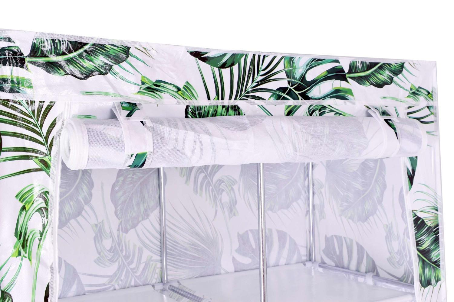 Szafka tekstylna z 6 półkami MIRA Monstera - biało-zielona 4 Full Screen