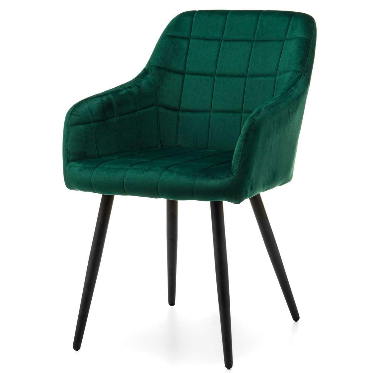 Krzesło ORTE zielone tapicerowane welurowe pikowane do jadalni lub salonu nr. 4