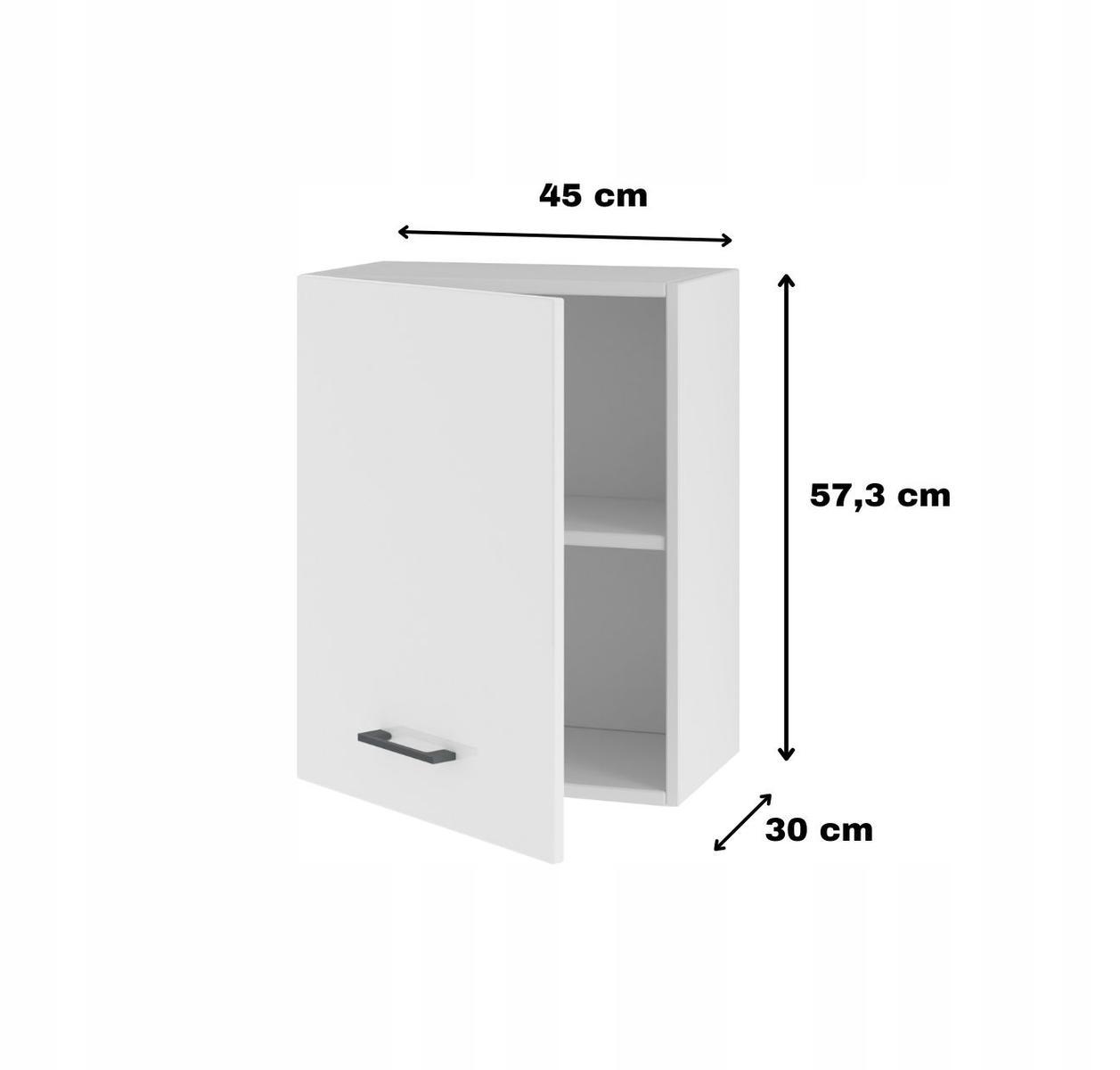 Szafka kuchenna wisząca górna 45x30x57,3 cm biały akryl połysk  nr. 2