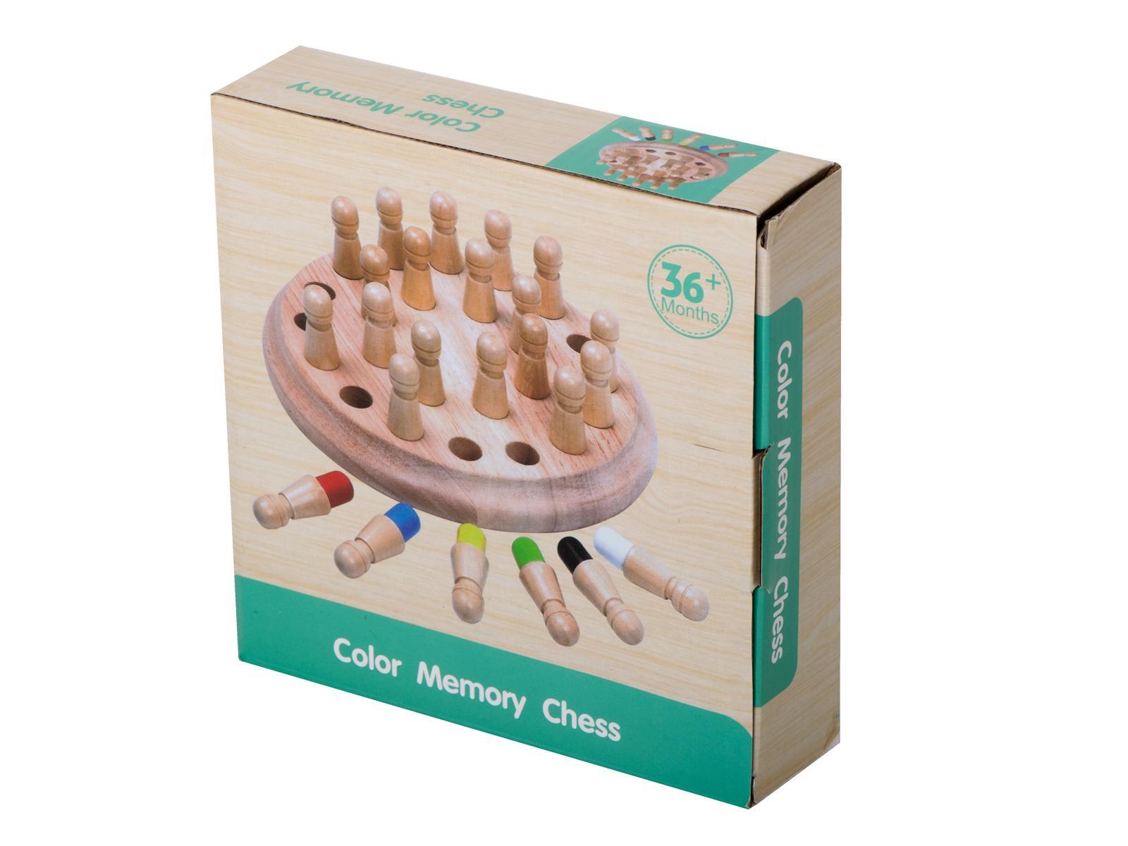 Gra logiczna memory chińczyk dopasuj kolory drewniana dla dzieci 20x20x6 cm  5 Full Screen