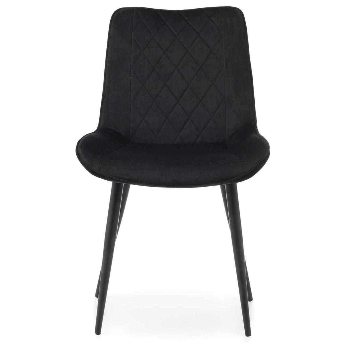 Krzesło ALED czarne tapicerowane welurem pikowane do jadalni lub salonu  nr. 2