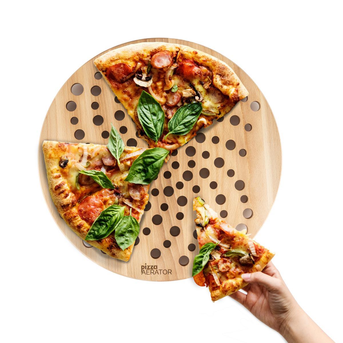 Pizza Aerator Deska na Pizzę Drewniania Okrągła 7 Full Screen