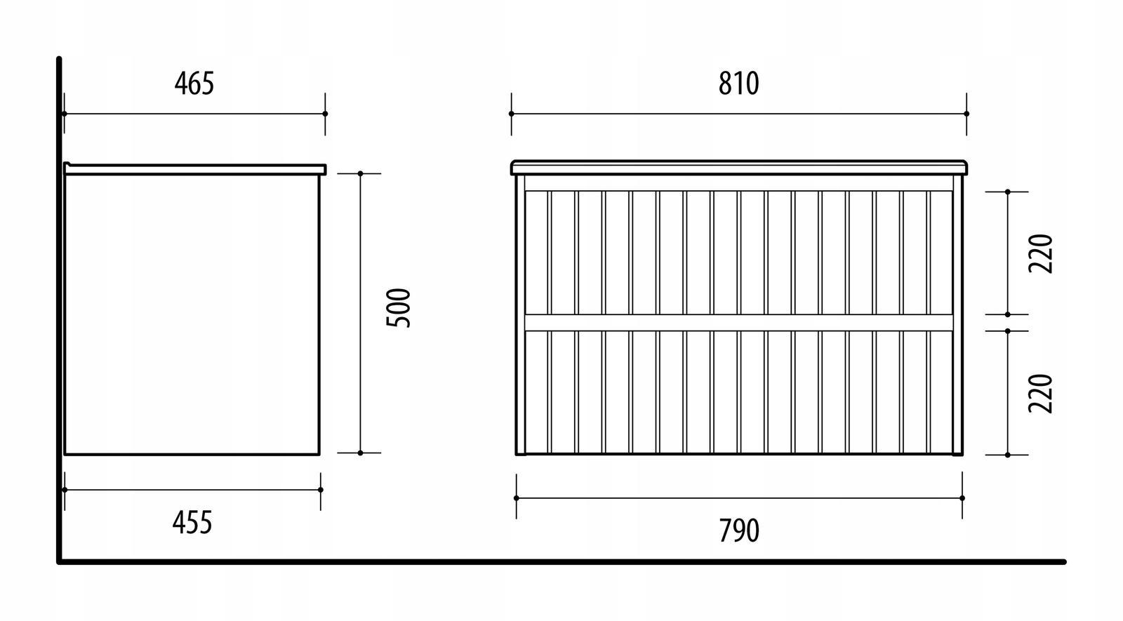 Zestaw mebli łazienkowych LINE z umywalką 80 cm + 2x słupek 165 cm 4 elementy front MDF migdałowy  nr. 4