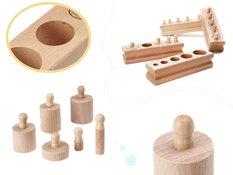Odważniki cylindry drewniane sorter montessori - Miniaturka zdjęcia nr 3