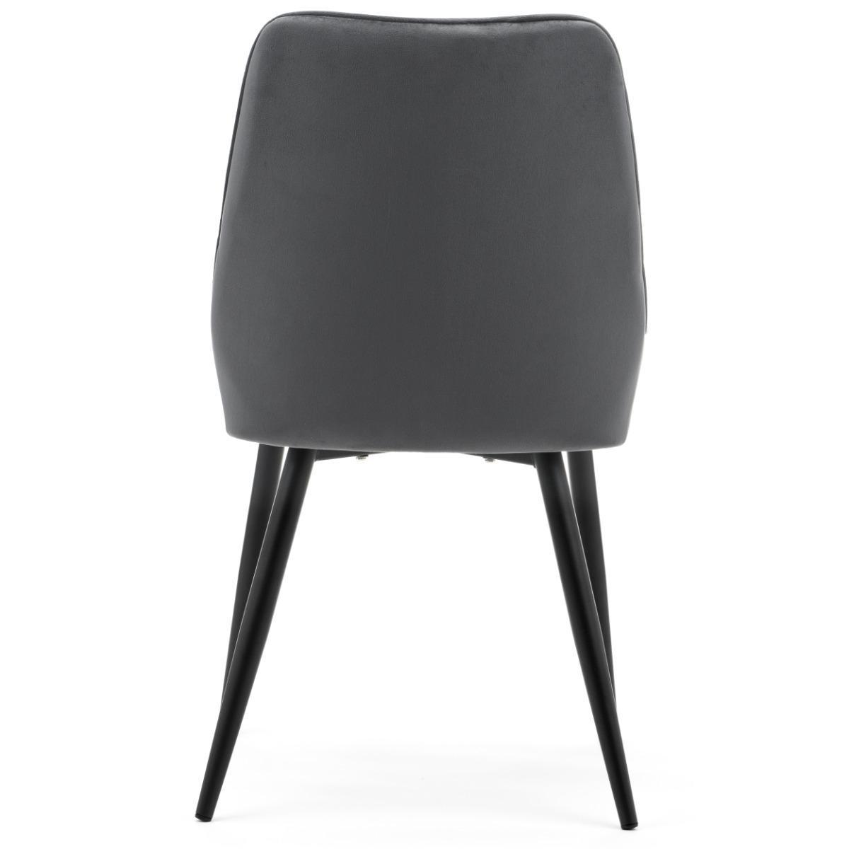 Krzesło LUCA szare tapicerowane welurem czarne nóżki do jadalni lub salonu 6 Full Screen