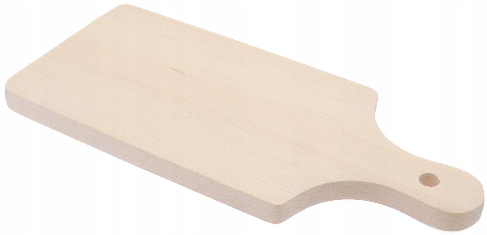 Deska do krojenia 14x1,7x31 cm drewniana z rączką naturalny buk nr. 1