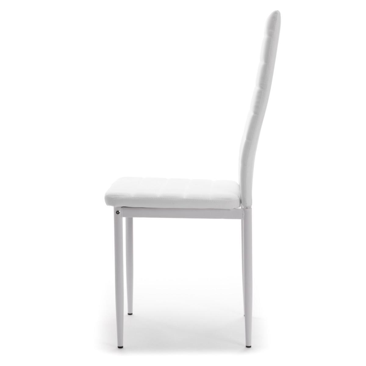 Zestaw 6 szt krzesło FADO białe tapicerowane ekoskóra do jadalni nr. 5