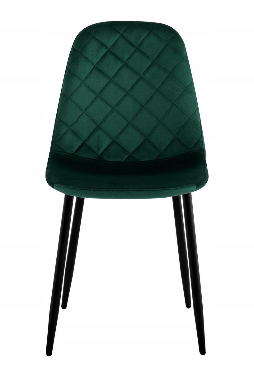 Krzesło welurowe Orlando Velvet 43x83x52 cm ciemnozielone czarne nóżki do jadalni lub salonu  1 Full Screen
