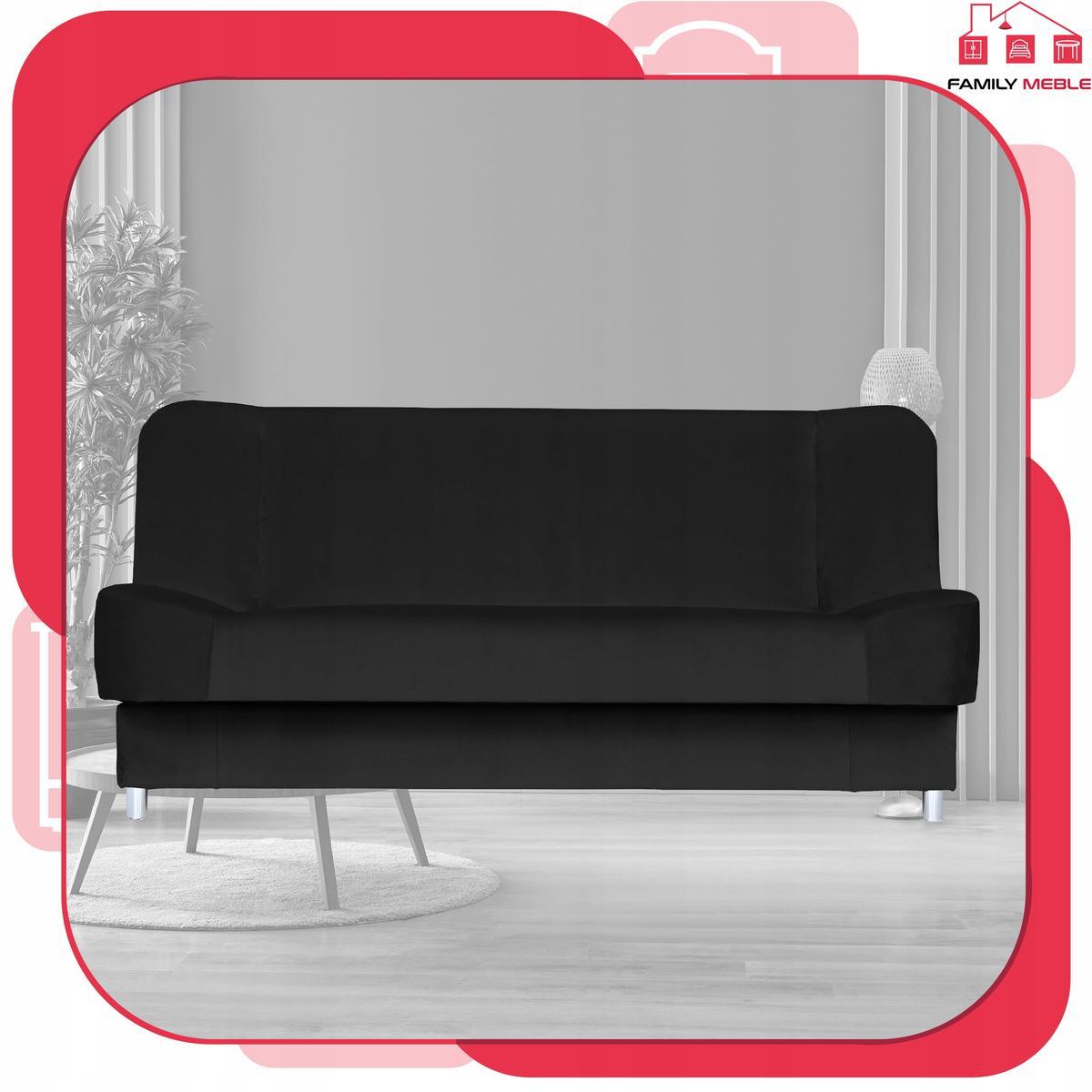Wersalka SARA 200x95 cm czarna rozkładana kanapa z pojemnikiem sofa do salonu Royal nr. 2