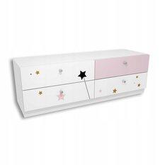 Komoda FAIRY 120x40 cm biało różowa dla dziecka - Miniaturka zdjęcia nr 1