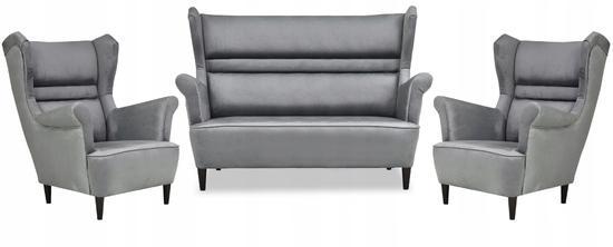 Zestaw wypoczynkowy ZOJA sofa + 2 fotele szare do salonu  0 Full Screen
