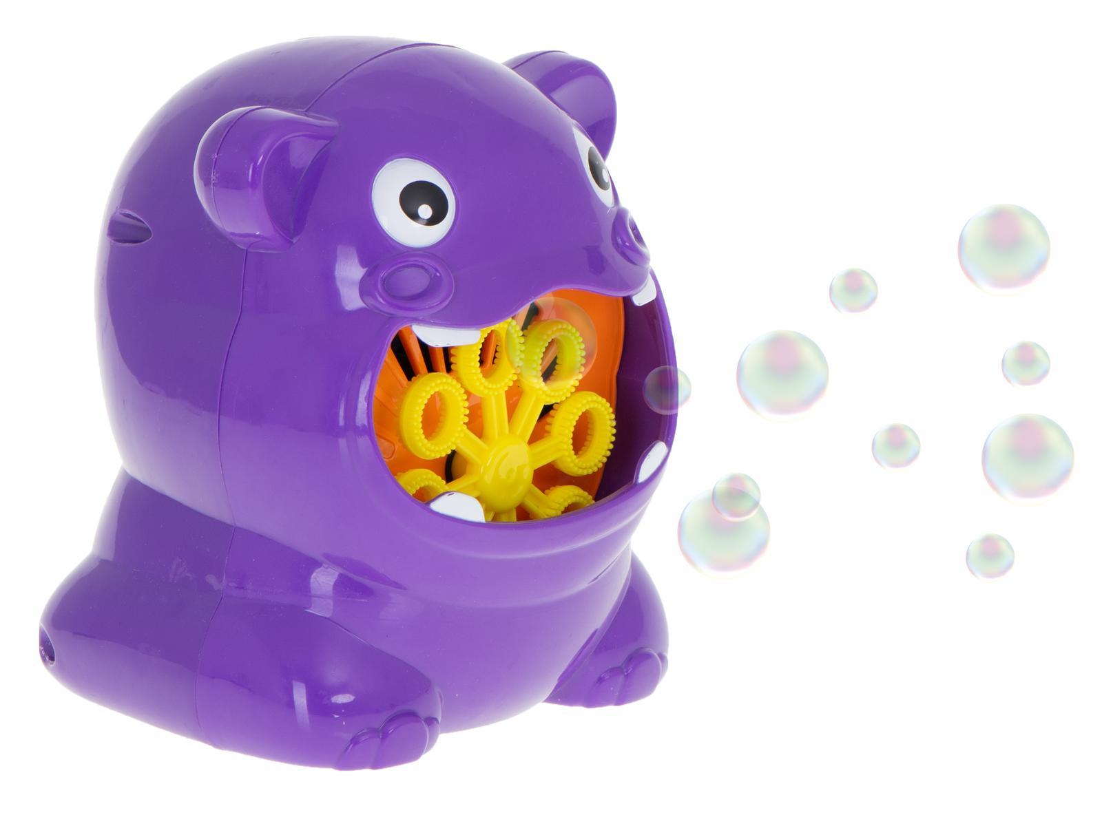 Bańki mydlane automat do baniek płyn hipopotam hipcio dla dzieci fioletowy 12x13x10 cm nr. 4