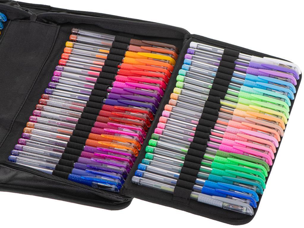 Długopisy żelowe kolorowe w etui 120szt + 120 wkładów kolorowanka do biura dla dzieci 35x18x8 cm nr. 8