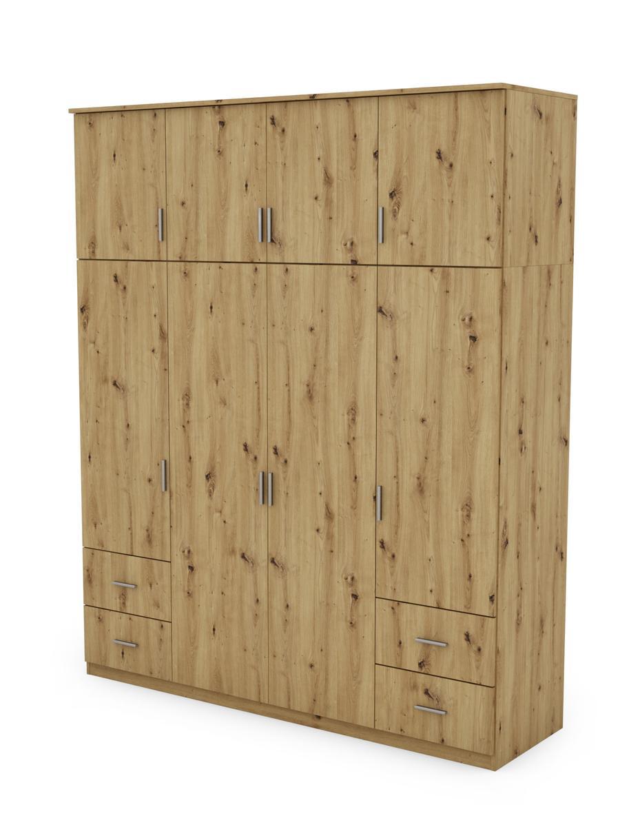 Duża szafa do sypialni garderoba szuflady Dąb Artisan 200x242x60 nr. 1