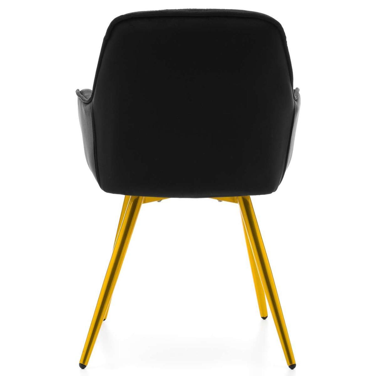Krzesło SIENA czarne tapicerowane welurem złote nóżki do jadalni lub salonu  nr. 8