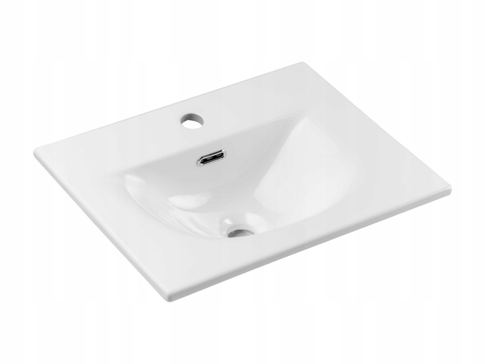 Szafka łazienkowa z umywalką 50x39x57 cm biała wisząca ryflowane fronty NOVA WHITE do łazienki  nr. 4