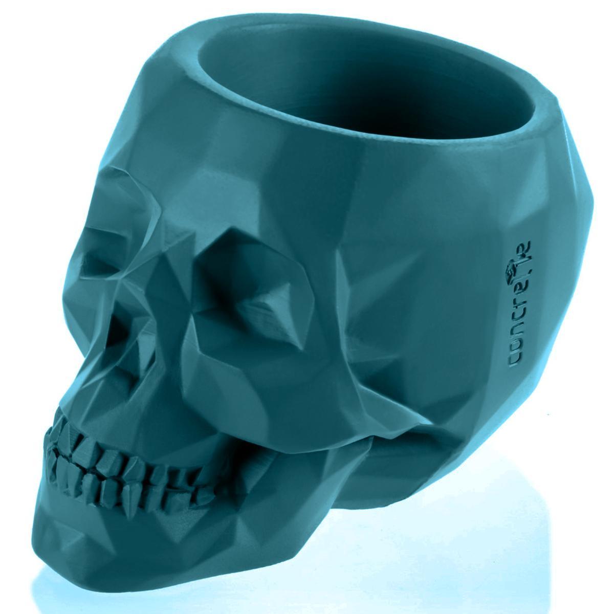 Donica Skull Low-Poly Dark Turquoise Poli 24 cm nr. 3
