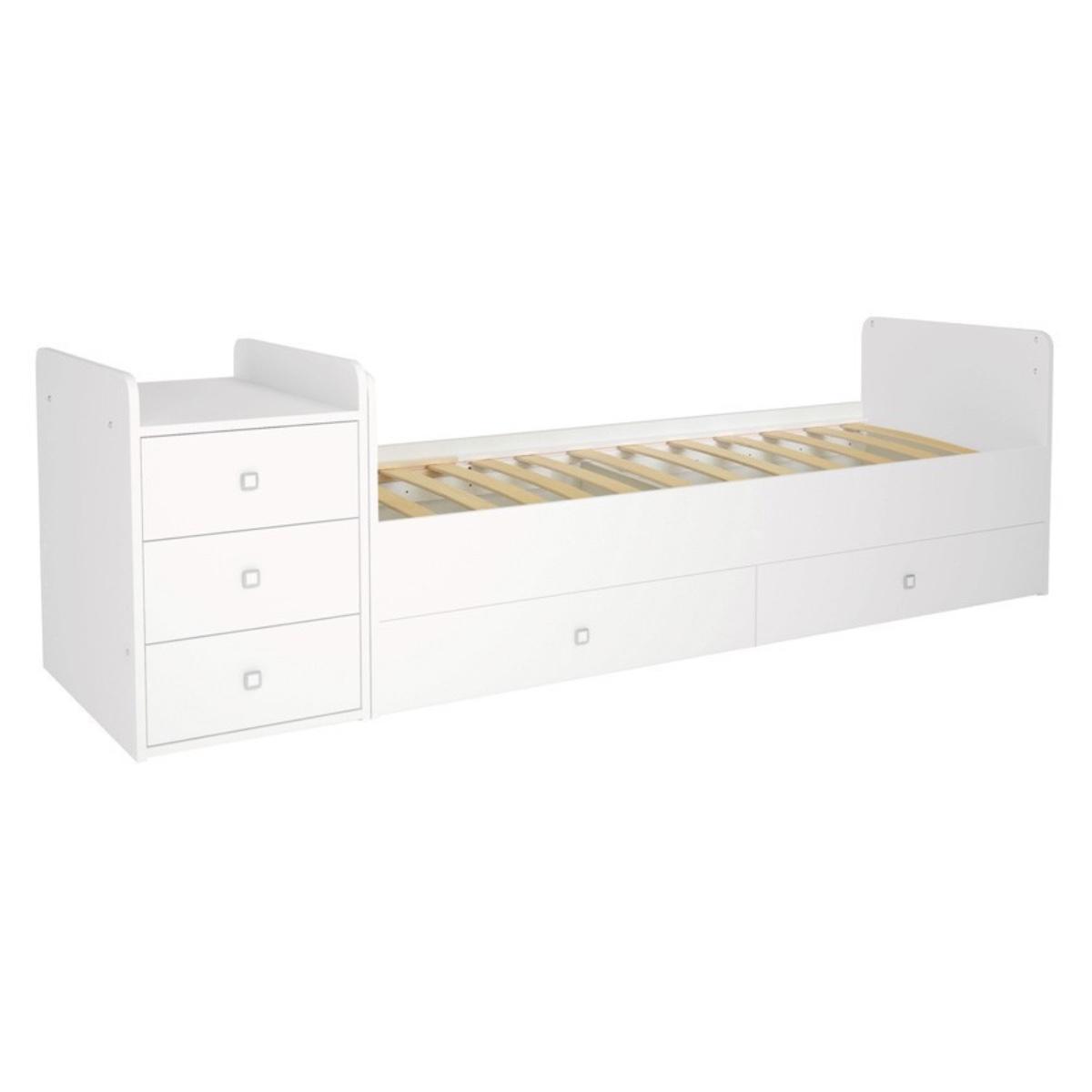 Wielofunkcyjne łóżeczko dziecięce 124x90x66 cm 4w1 białe do pokoju dziecięcego nr. 6