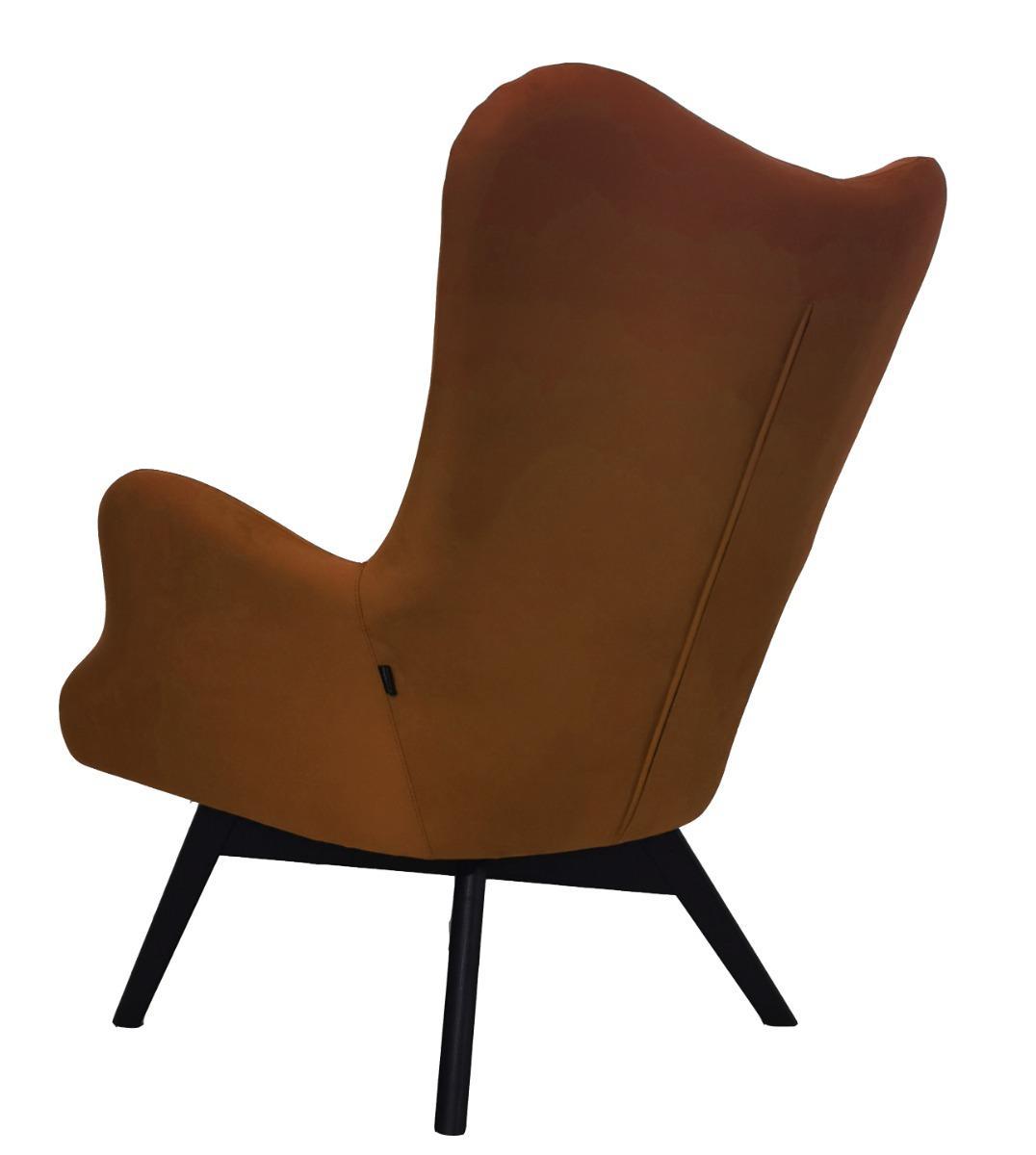 Fotel skandynawski ETERNO 77x102x87 cm pomarańczowy z czarnymi nogami do salonu  nr. 4