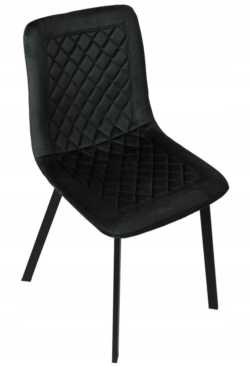 Krzesło welurowe 44x88x41 cm CURTIS VELVET tapicerowane czarny aksamit czarne nóżki do jadalni lub salonu 5 Full Screen