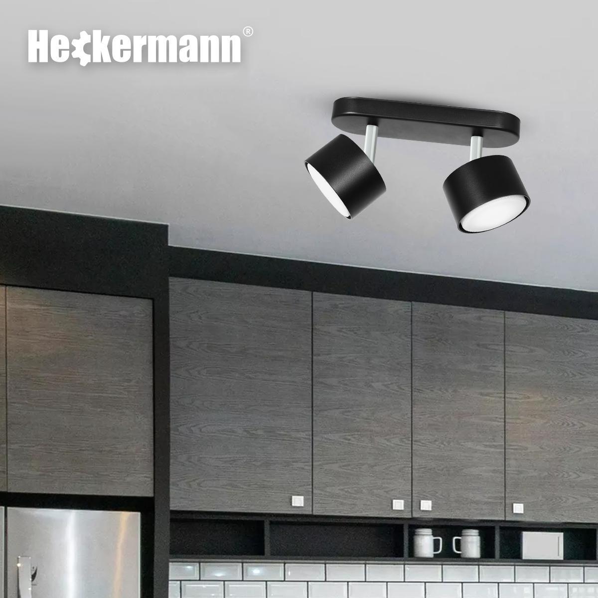 Lampa sufitowa punktowa LED Heckermann 8795314A Czarna 2x głowica 4 Full Screen