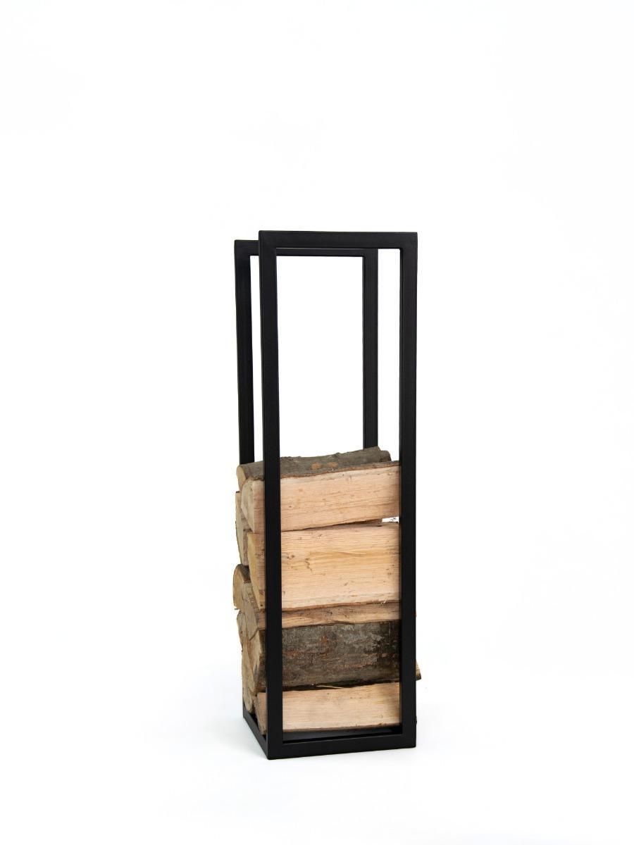 Stojak na drewno kominkowe 100x30x30 cm na opał kosz metalowy loft czarny nr. 4