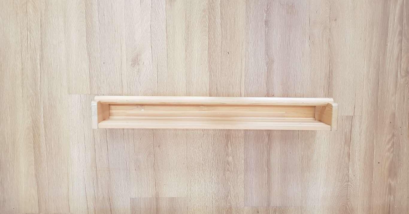Duża solidna drewniana półka na przyprawy lub książeczki nr. 4