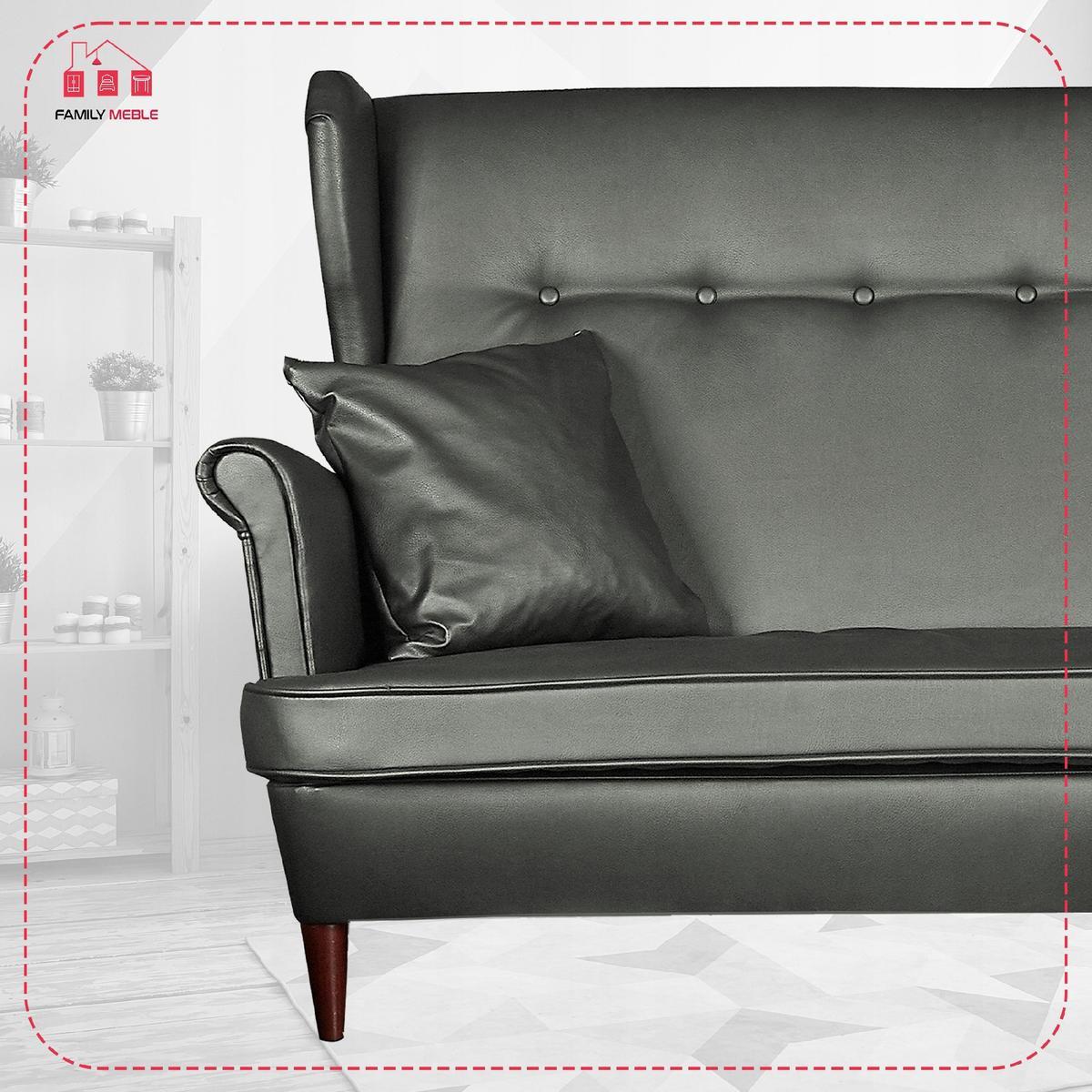 Zestaw wypoczynkowy eko skóra sofa + 2 fotele nr. 3