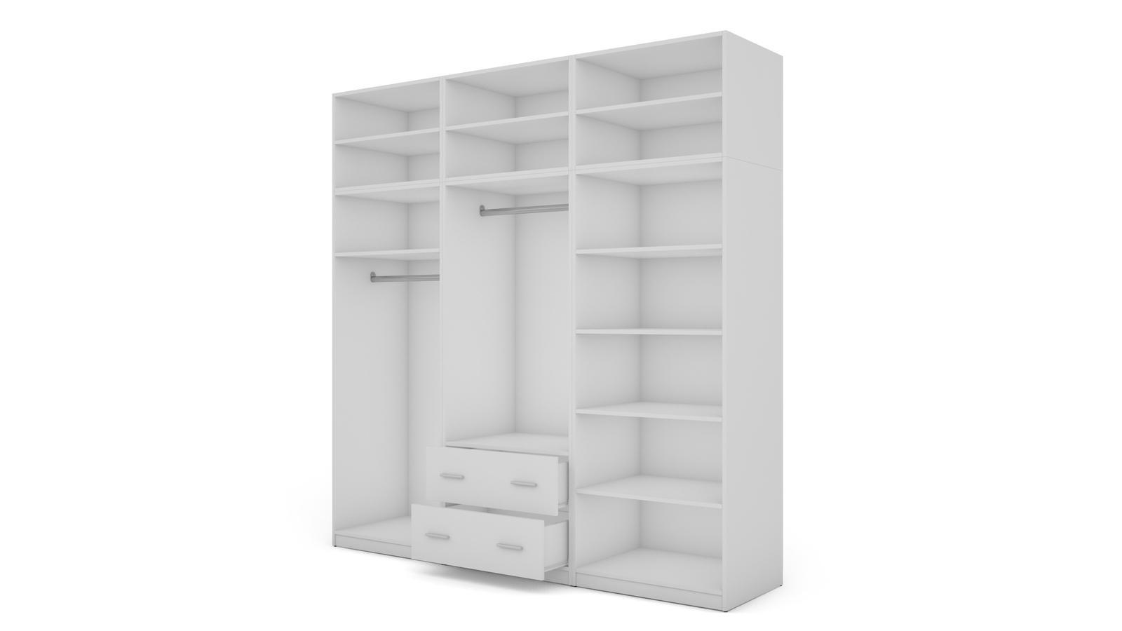 Duża szafa do sypialni garderoba szuflady biały 222x230x57 nr. 4