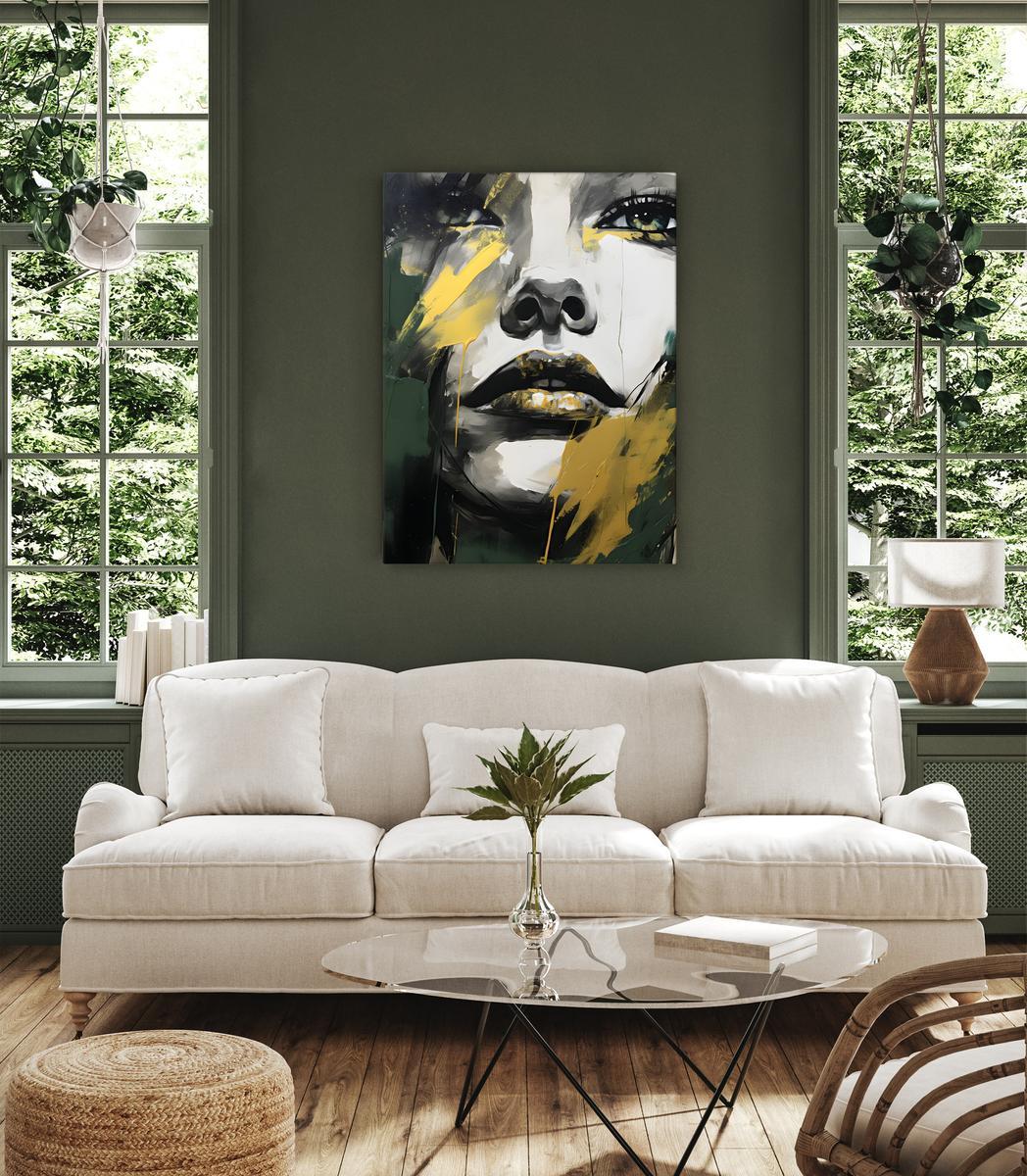 Obraz Canvas Abstrakcja Kobiecy PORTRET Styl Glamour Farba 80x120cm 3 Full Screen