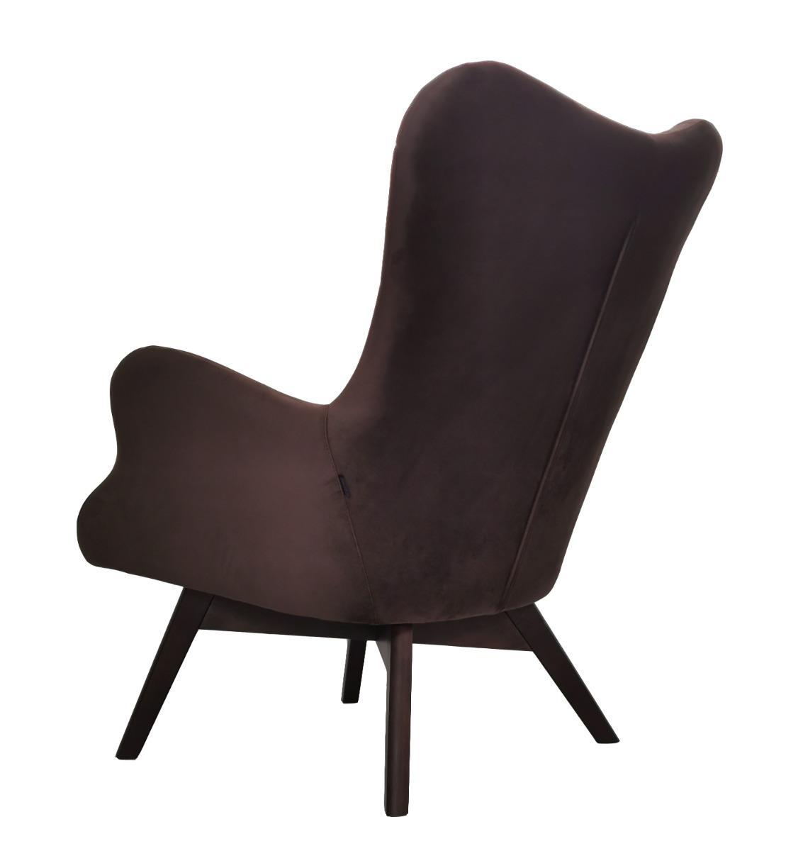 Fotel skandynawski ETERNO 77x102x87 cm brązowy z czarnymi nogami do salonu  nr. 4