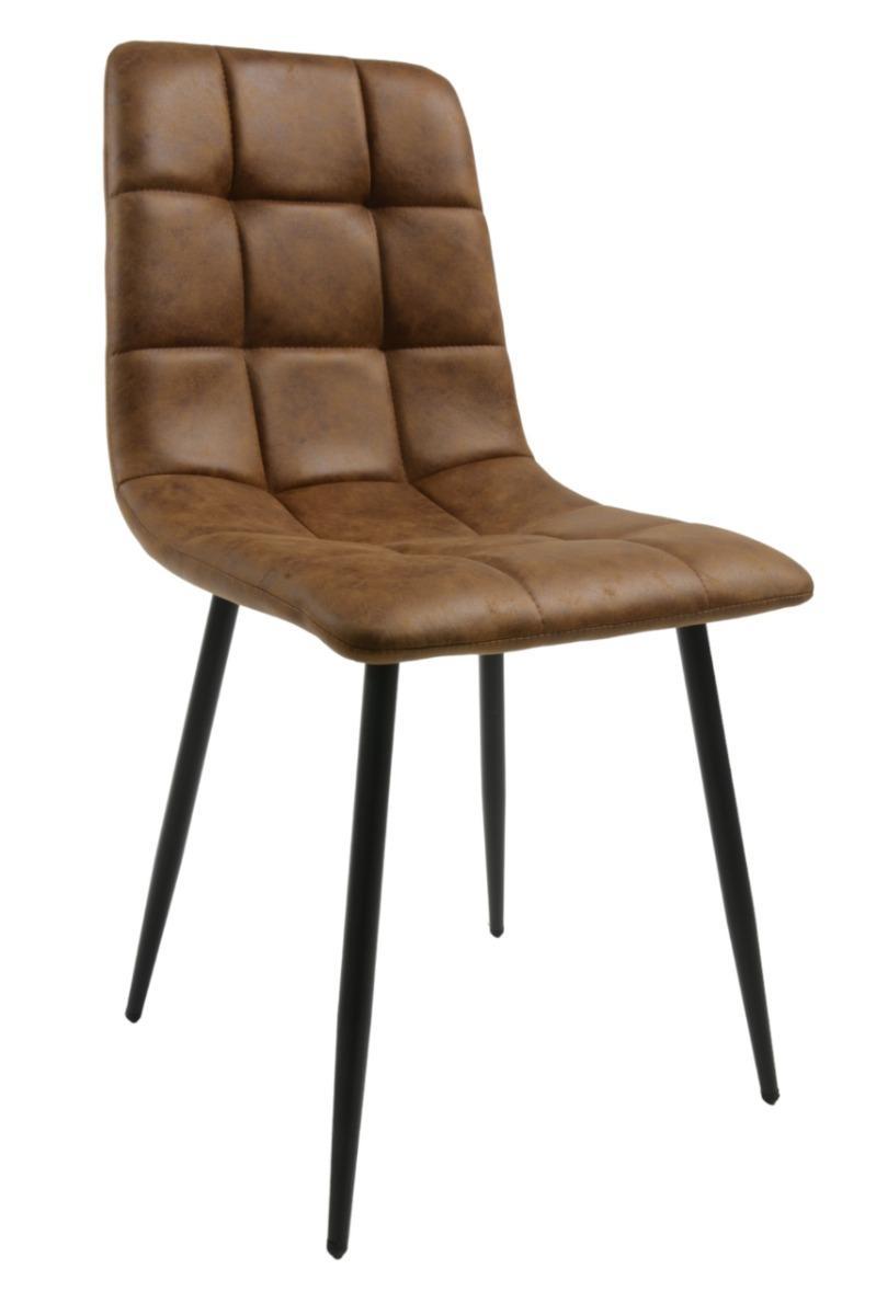 Zestaw krzeseł DEVER TAUPE 43x88x55 cm krzesło do jadalni salonu brązowy czarne nogi nr. 10