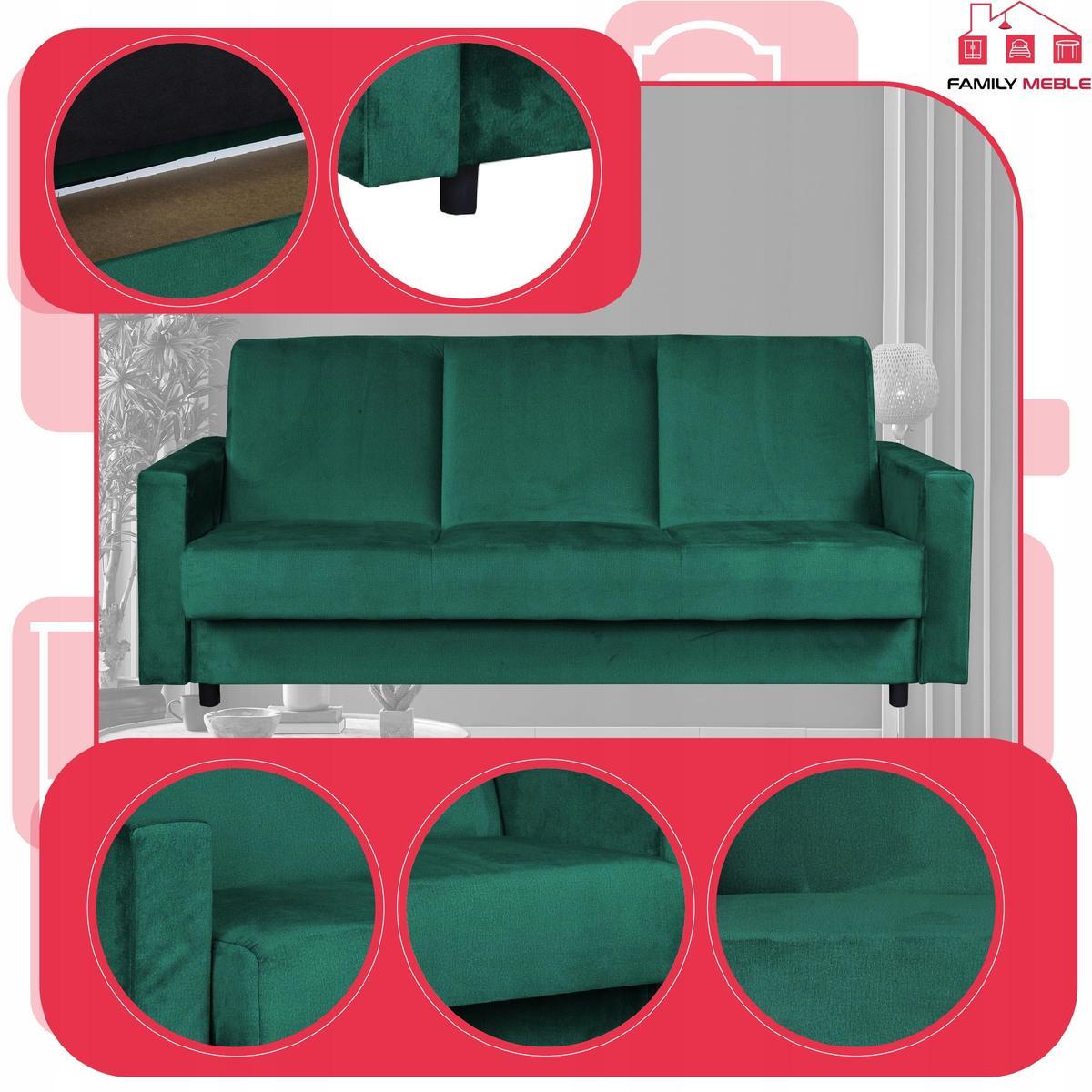 Zestaw wypoczynkowy wersalka fotele zielony nr. 4