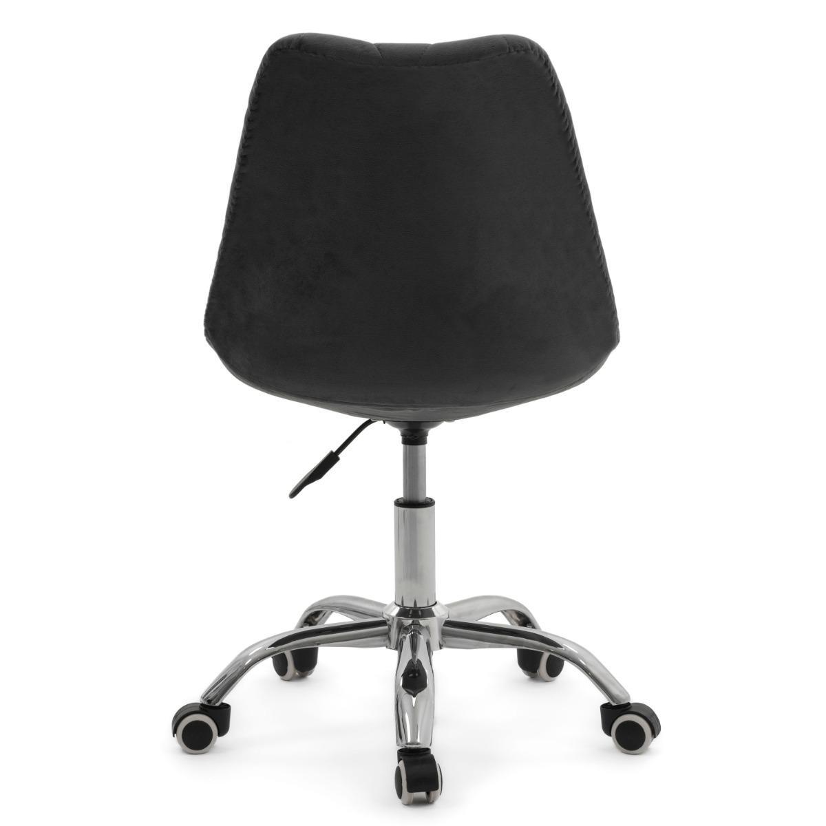 Krzesło do biurka DUBLIN biurowe krzesło obrotowe welurowe z poduszka do pokoju biura szare nr. 9