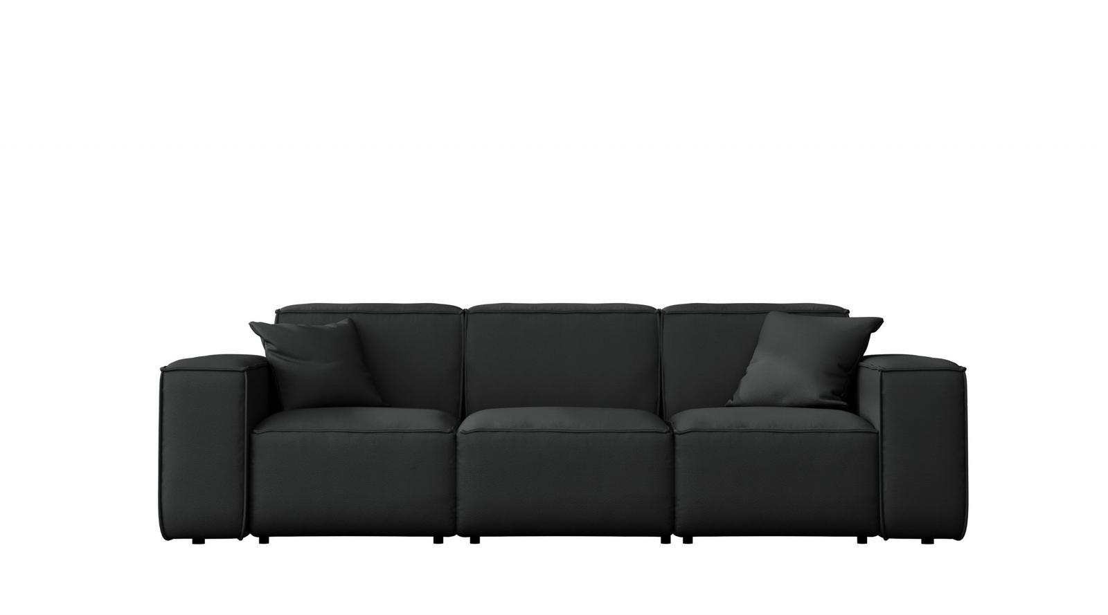 Sofa ogrodowa MALIBU 245x103x88 cm wodoodporna UV 3-os + 2 poduszki do ogrodu czarna 0 Full Screen