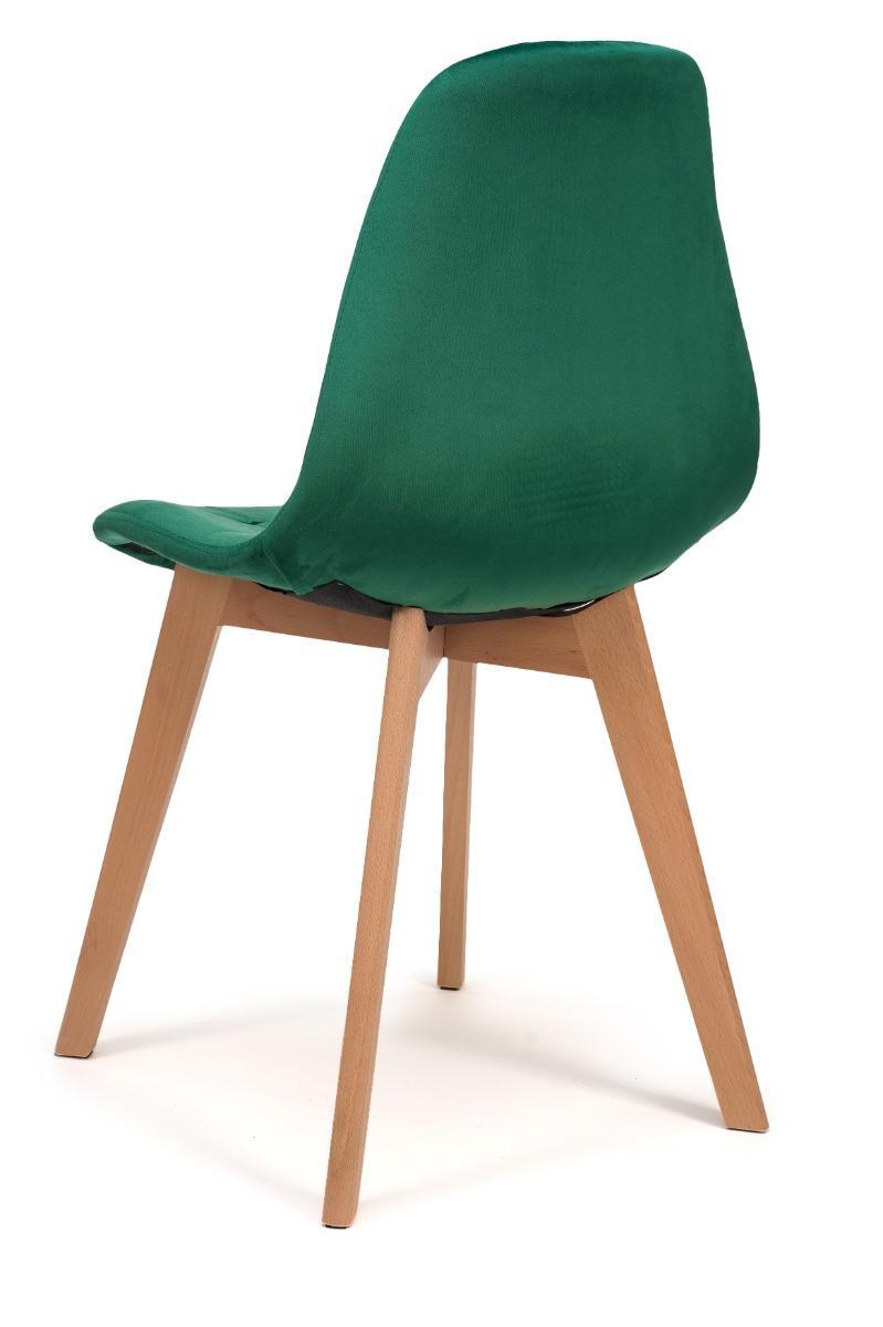 Krzesło tapicerowane skandynawskie welurowe VEGAS zielony 5 Full Screen