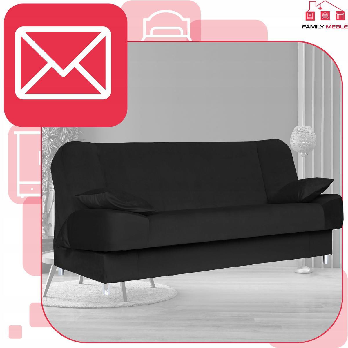 Wersalka SARA 200x95 cm czarna rozkładana kanapa z pojemnikiem sofa do salonu Royal nr. 3