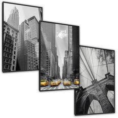 ZESTAW 3x Plakat W Ramie NEW YORK Wieżowce Architektura Efekt 3D 30x40cm - Miniaturka zdjęcia nr 2