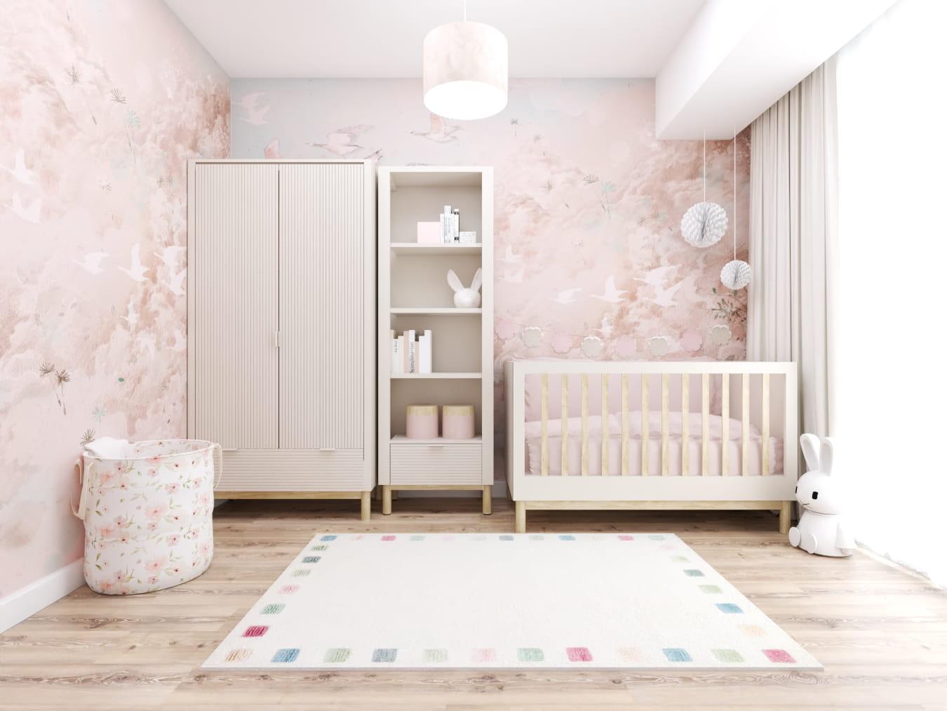 Dywan dziecięcy wełniany Colorborder Cream 120x180 cm do pokoju dziecięcego kremowy w kwadraty nr. 7