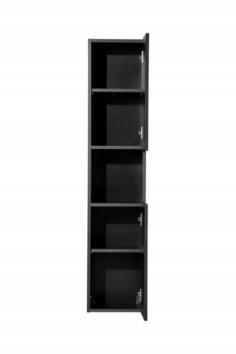 Słupek Łazienkowy wysoki NOVA BLACK 140 cm czarny ryflowany front szafka wisząca drzwi do łazienki 4 Full Screen