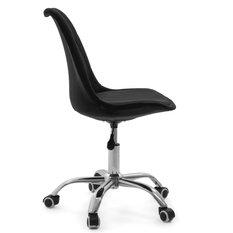 Krzesło do biurka DUBLIN biurowe krzesło obrotowe welurowe z poduszka do pokoju biura czarne - Miniaturka zdjęcia nr 7