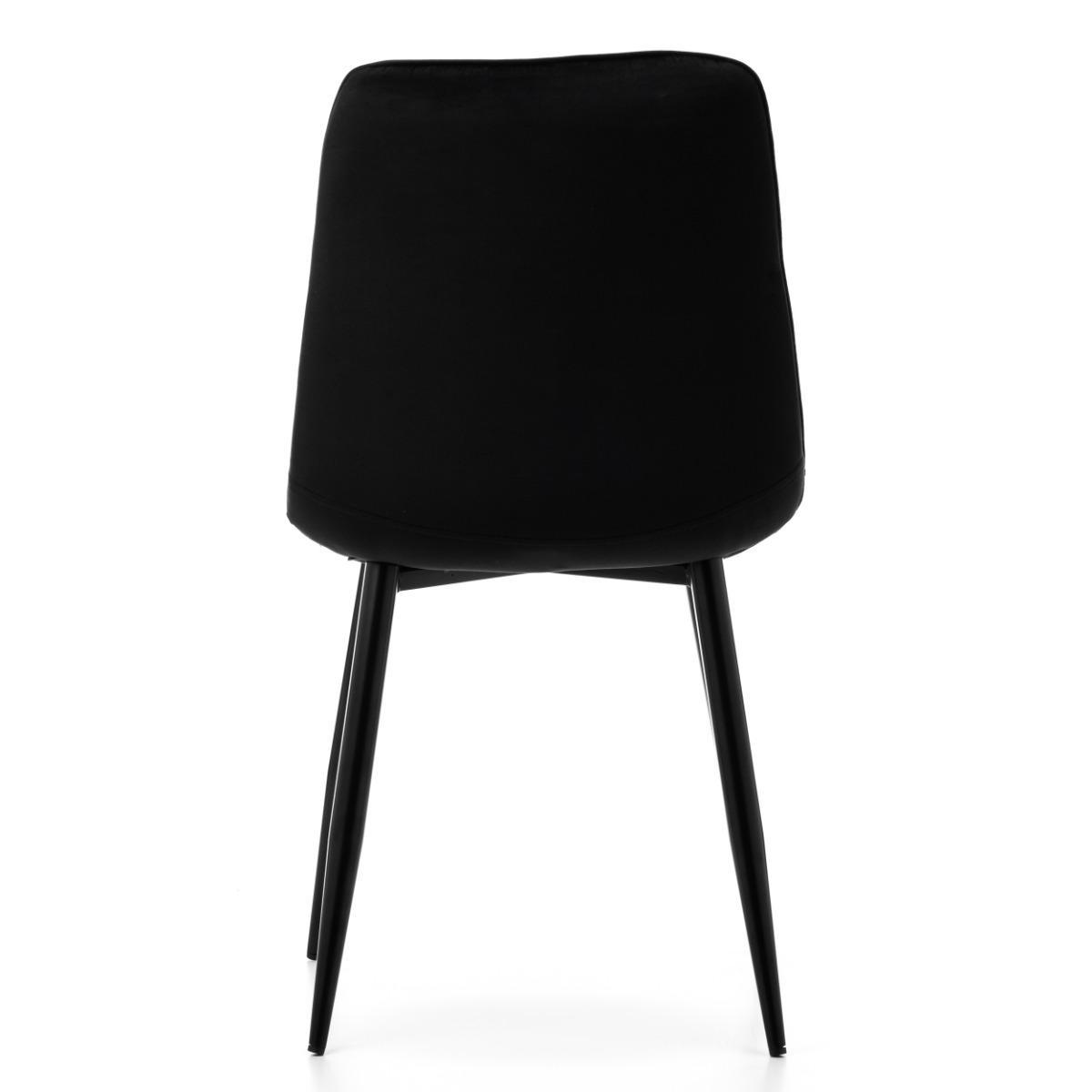 Krzesło CHIC czarne tapicerowane welurowe aksamit do jadalni lub salonu  nr. 8