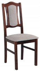Krzesło BOS 6 40x43x97 cm z drewna litego do jadalni brązowy z beżowym siedzeniem