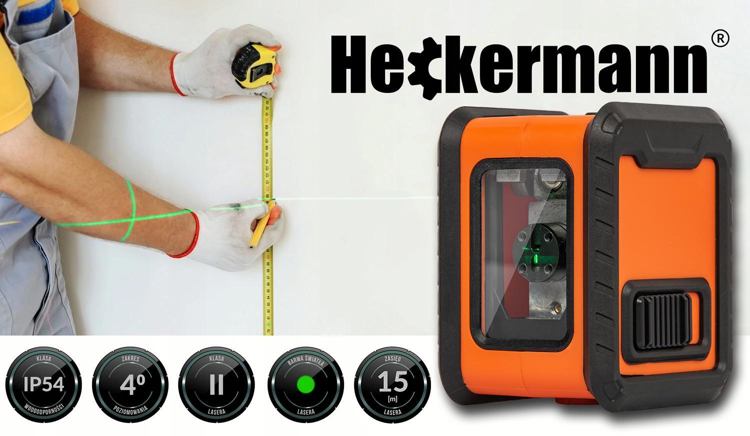 Zestaw Poziomica laserowa Heckermann XRX010 v.2 + Tripod + okulary + tarcza 1 Full Screen